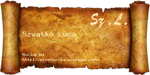 Szvatkó Luca névjegykártya